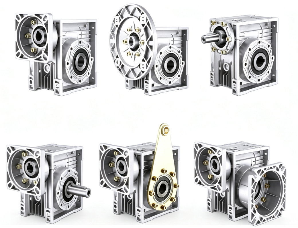 Worm gearbox housing variants